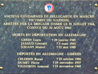 L'AAMFG conviée à l'hommage rendu aux gendarmes de Bellegarde en Marche déporté en juillet 1944