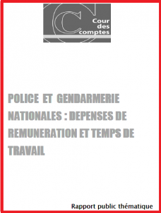 Page d'accueil POLICE ET GENDARMERIE NATIONALES  DEPENSE DE REMUNERATION ET TEMPS DE TRAVAIL