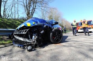 Mégane RS de la gendarmerie accidentée sur l'A20 un poids lourd mis en cause 001
